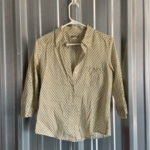 J. Crew Olive Patterned Button-Down Shirt